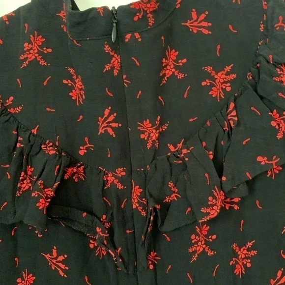 Zara Goth Cottage Core Witchy ruffle dress black red XSmall Fairy Whimsy - Picture 8 of 8